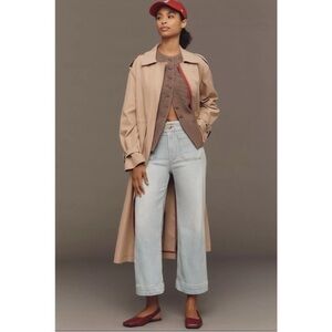 NWT Anthropologie The Colette Crop Wide-Leg Jeans Maeve Light Blue Denim 29